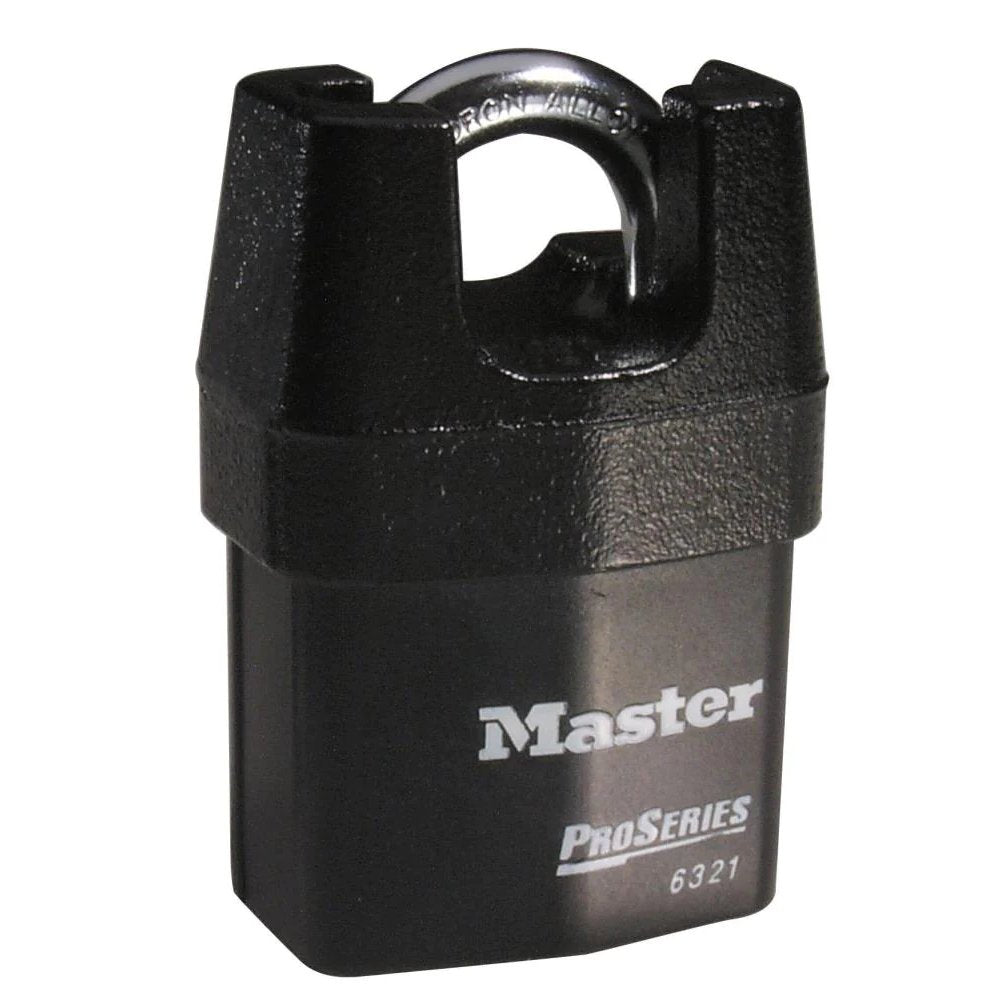 Master Lock Wide Pro Series Shrouded Laminated Steel Rekeyable Pin Tumbler Padlock, 2-1/8 in, 1 ea