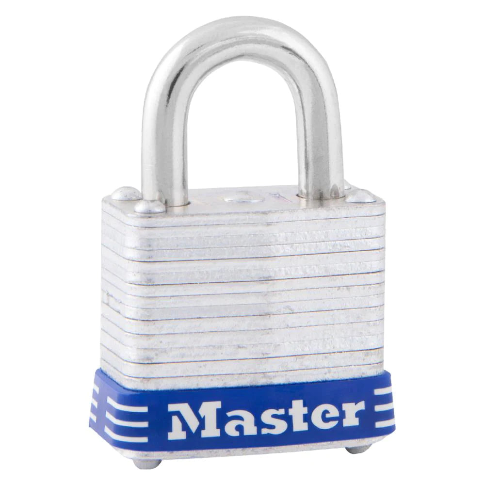 Master Lock Wide Laminated Steel Pin Tumbler Padlock, 1-1/8 in, 1 ea