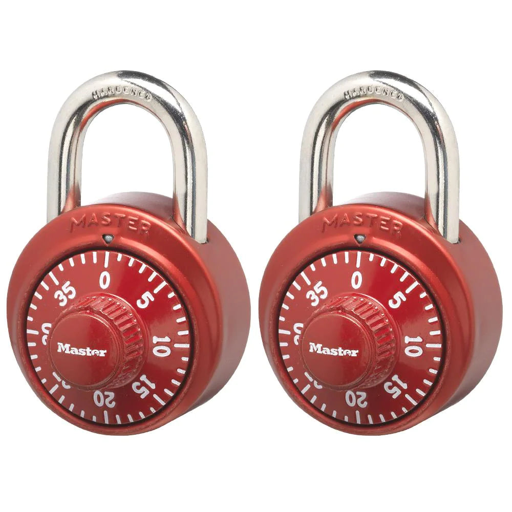 Master Lock Aluminum Combination Padlock, 1.875-in, 2 ea