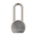 Master Lock Wide Solid Steel Body Padlock with Shackle, 2-1/2 in, 1 ea