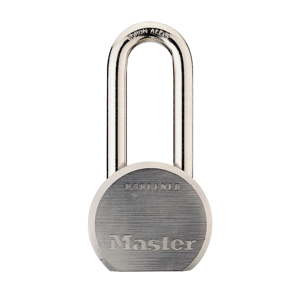Master Lock Wide Solid Steel Body Padlock with Shackle, 2-1/2 in, 1 ea