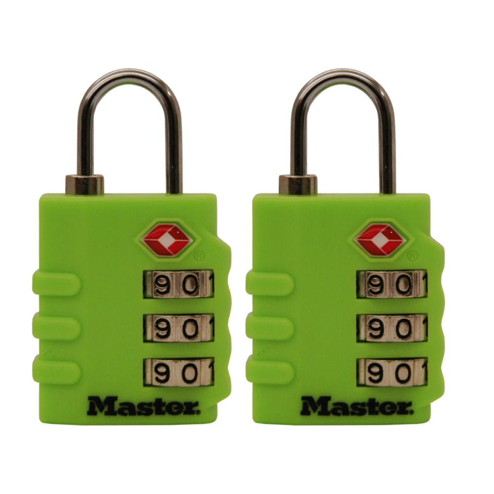 Master Lock Plastic Combination Padlock, 1.375-in, 2 ea