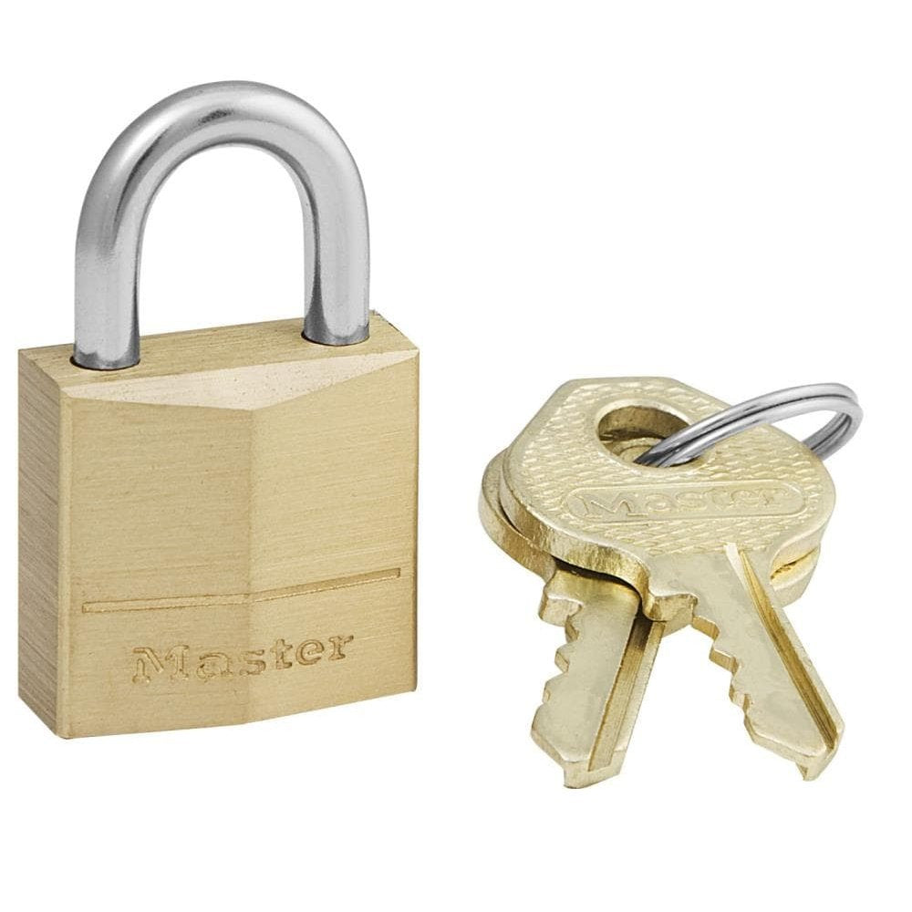 Master Lock Brass Keyed Padlock, 0.75-in, 1 ea