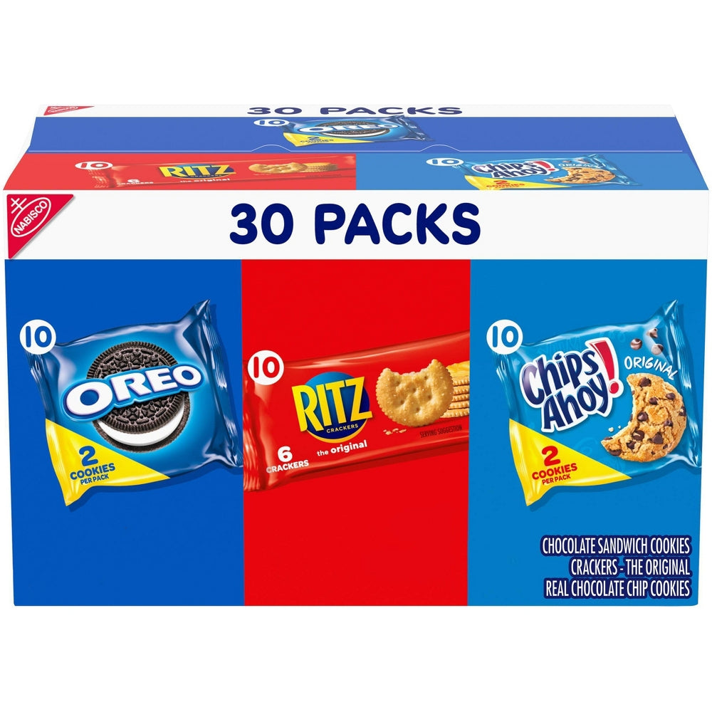 Nabisco Oreo, Ritz, & Chips Ahoy Snacking Cookies, Variety Pack, 30 ea