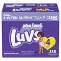 Luvs Pro Level Leak Protection Diapers, Size 4, 258 ea