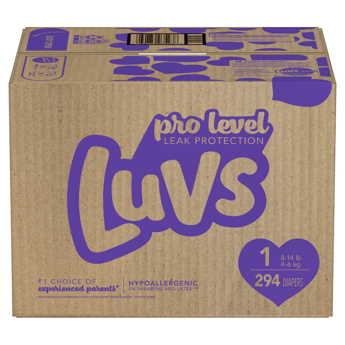 Luvs Pro Level Leak Protection Diapers, Size 1, 294 ea
