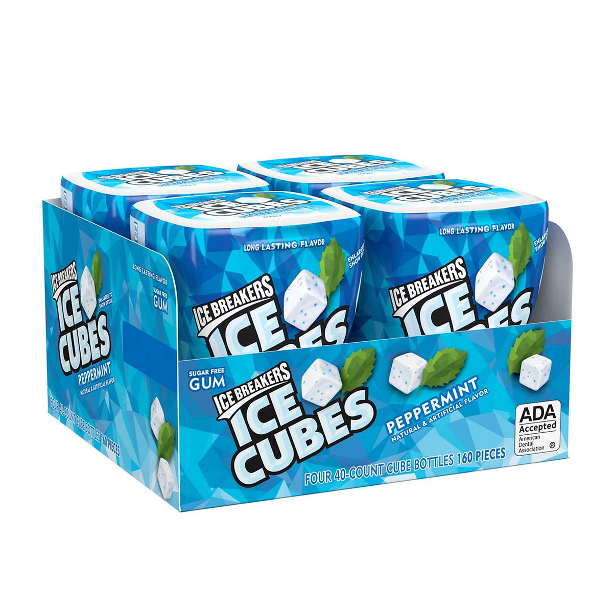 Icebreakers Iced Cube Sugar-Free Chewing Gum Pack, Peppermint, 4 ea