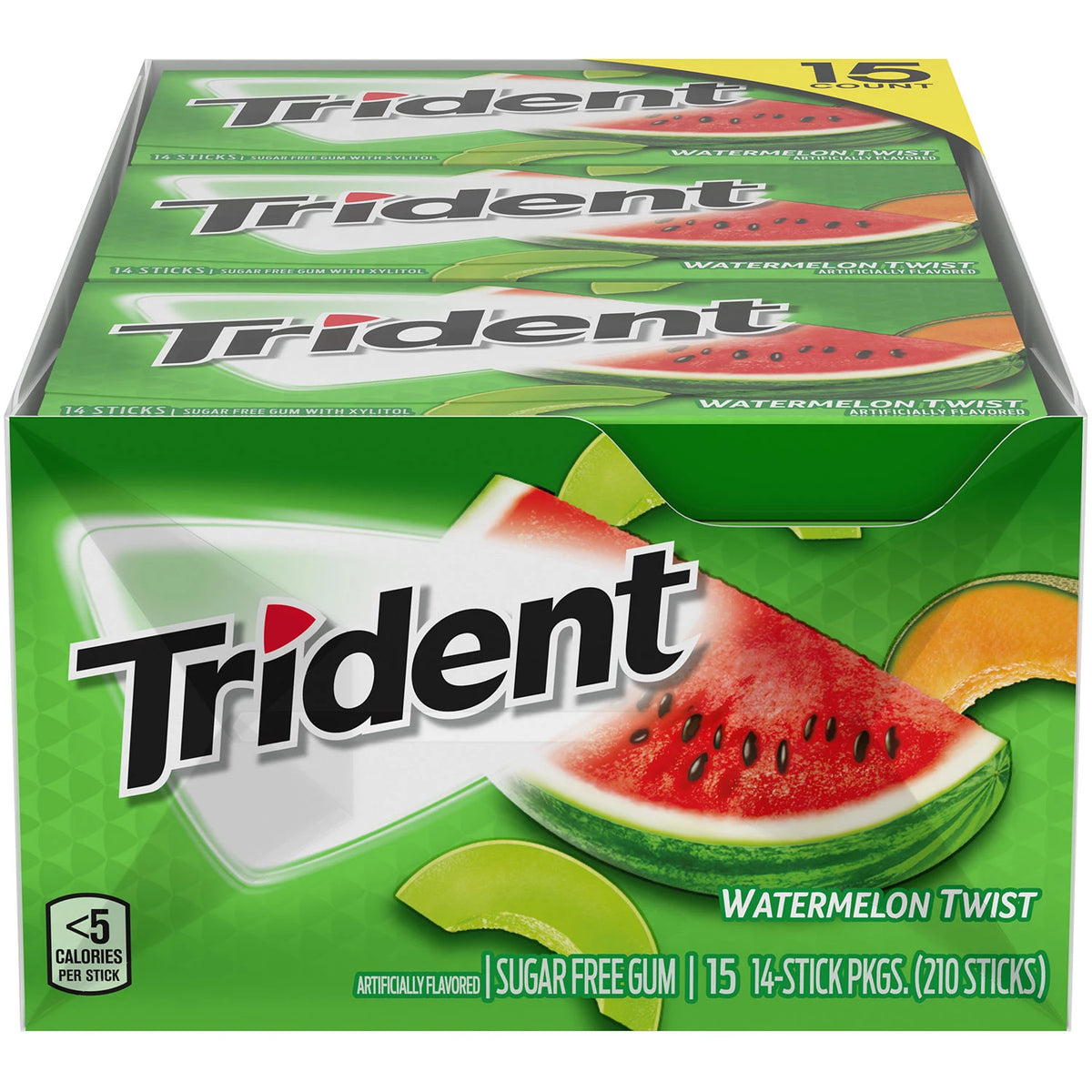 Trident Sugar Free Gum, Watermelon Twist, 15 ea