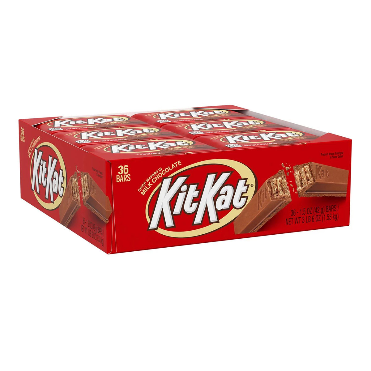 Kit Kat Milk Chocolate Wafer Candy Bars, Bulk Box, 36 ea