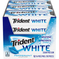 Trident Sugar Free Gum Packs, White Peppermint, 12 ea