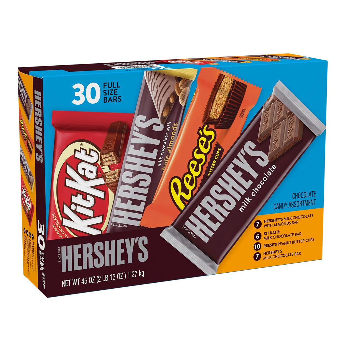 Hershey's, Kit Kat and Reese's Assorted Milk Chocolate Pack, Bulk, 45 oz
