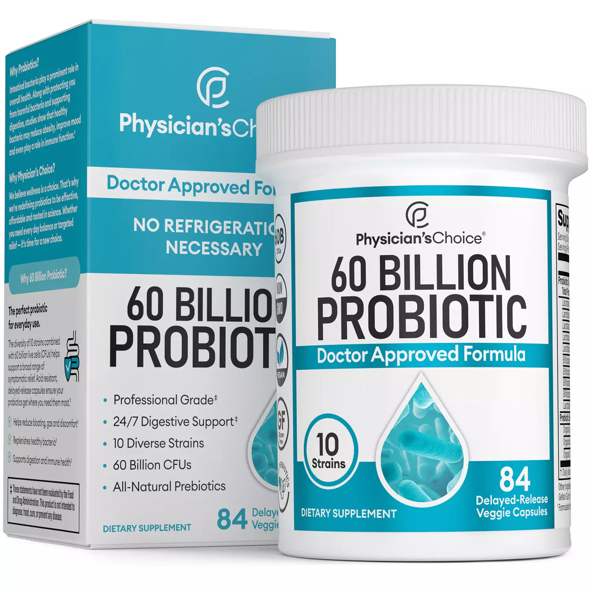 Physician's Choice Probiotics Capsules, 60 Billion CFU, 84 ea