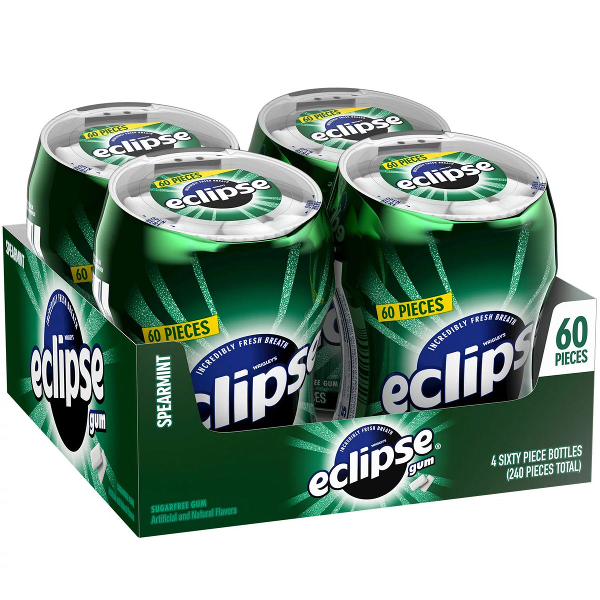 Eclipse Sugar-Free Gum Packs, Spearmint, 4 ea