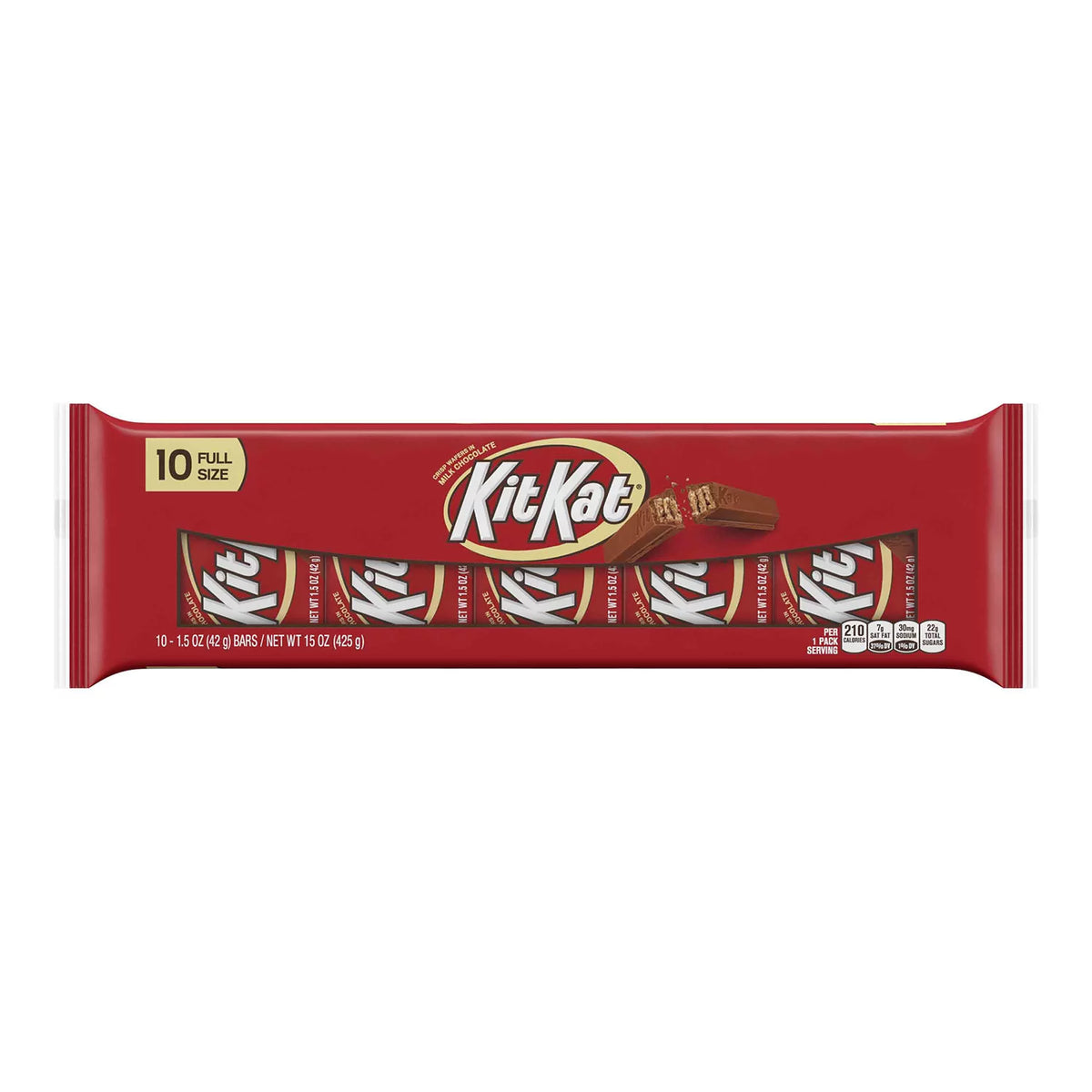 Kit Kat Wafer Bars Milk Chocolate Candy Pack, 10 ea