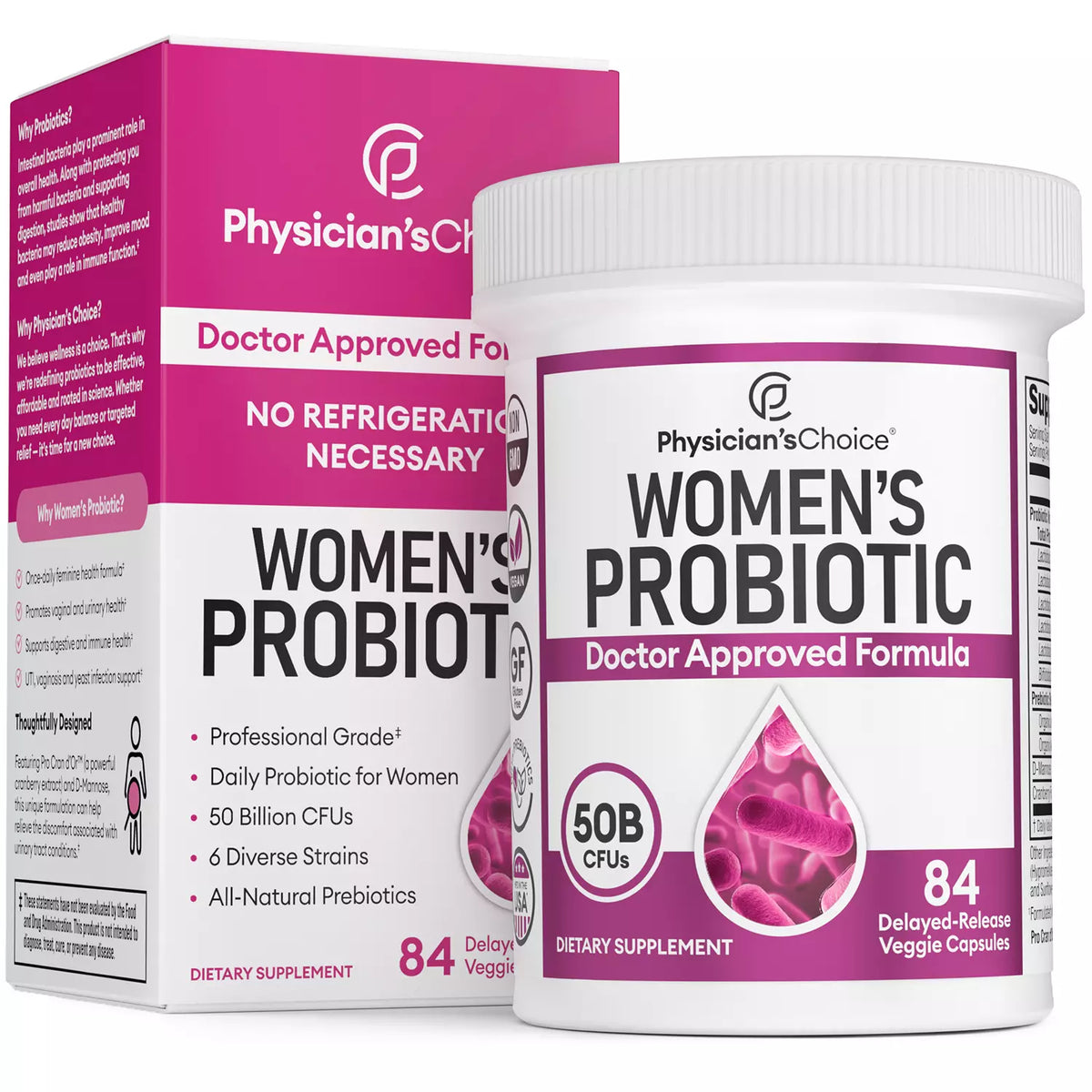 Physician's Choice Women's Probiotic Capsules, 50 Billion CFU, 84 ea