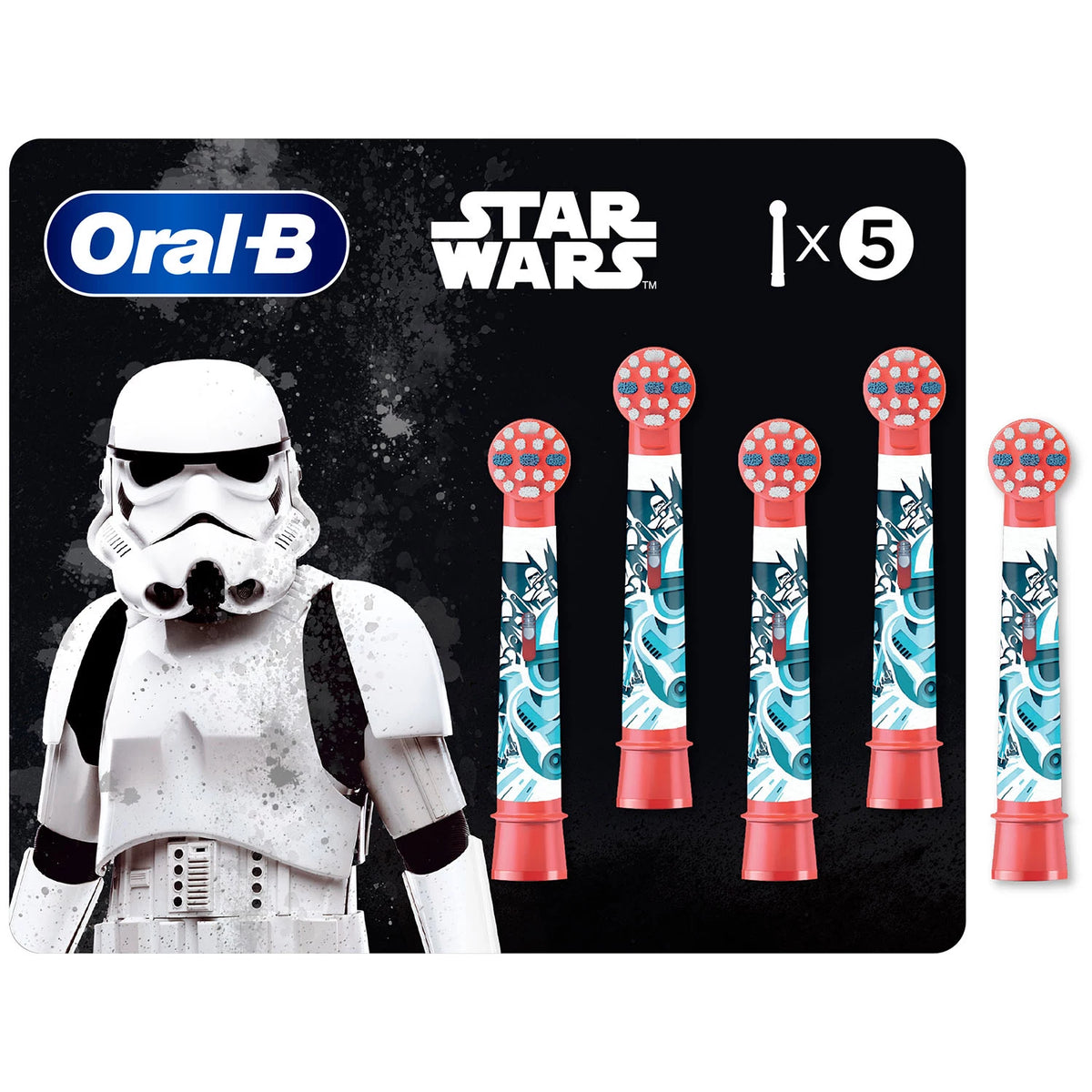 Oral-B Kids Extra Soft Replacement Brush Heads, Star Wars, 5 ea