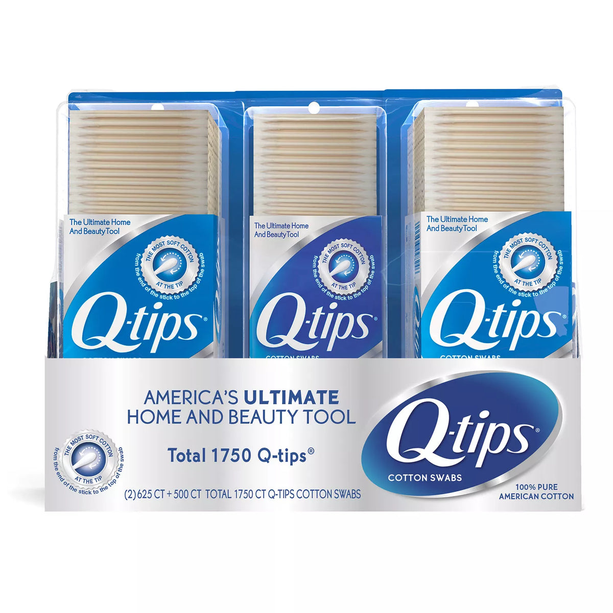 Q-tips Cotton Swabs Packs, 3 ea
