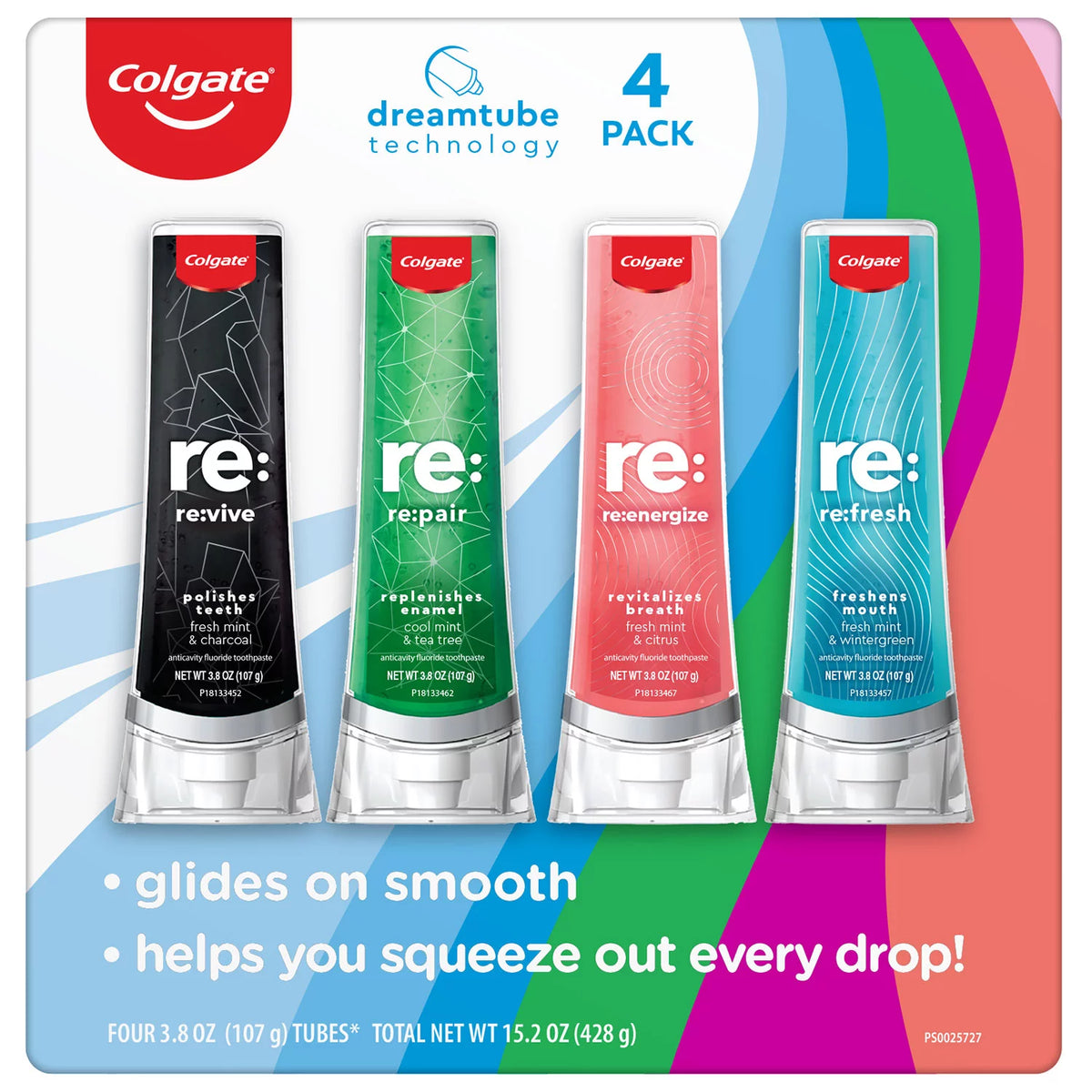 Colgate Re: Toothpaste Packs, Anticavity Fluoride Toothpaste, 4 ea