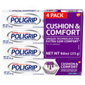 Poligrip Cushion & Comfort Denture Fixative Cream, 4 ea