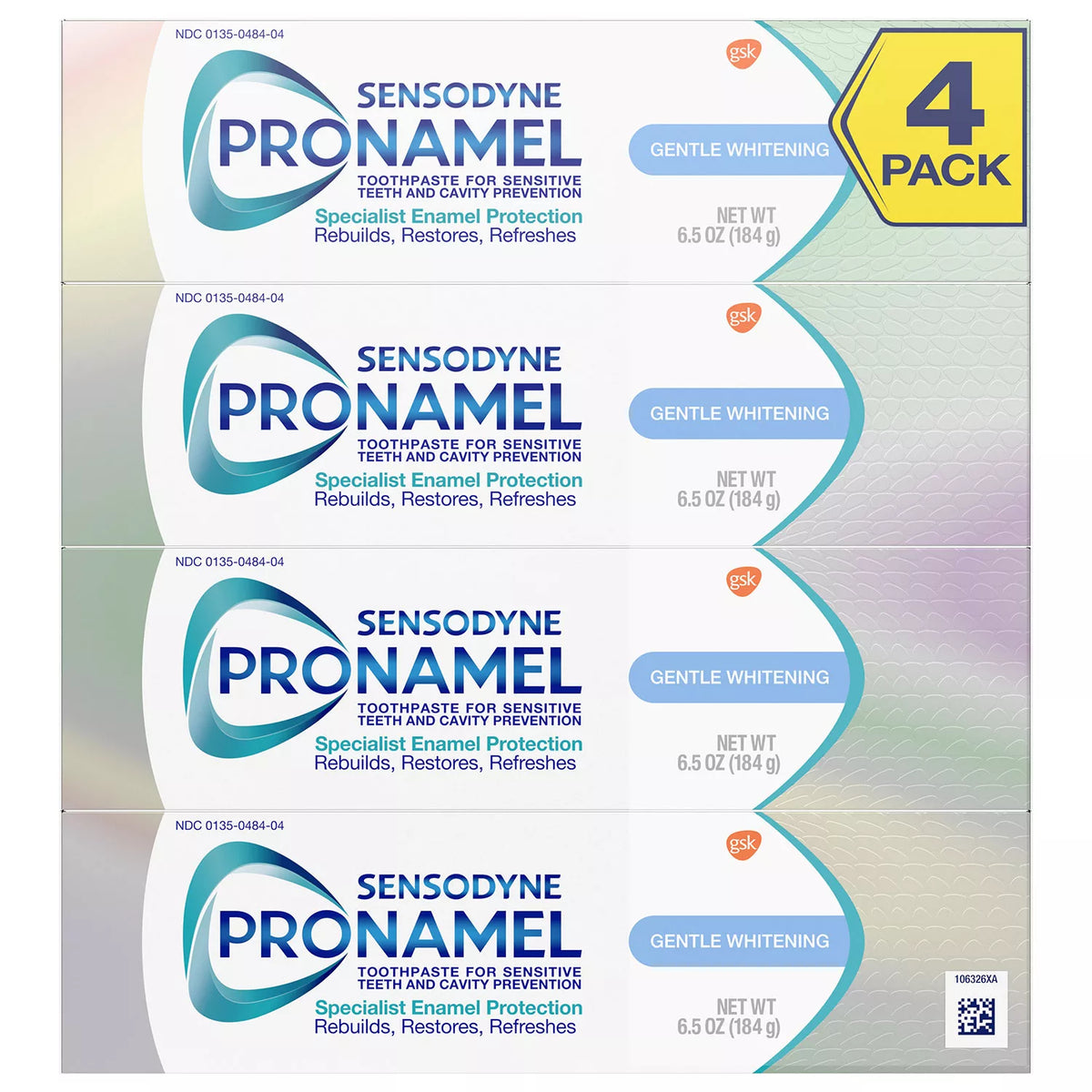 Sensodyne Pronamel Gentle Whitening Toothpaste for Sensitive Teeth, Alpine Breeze, 4 ea