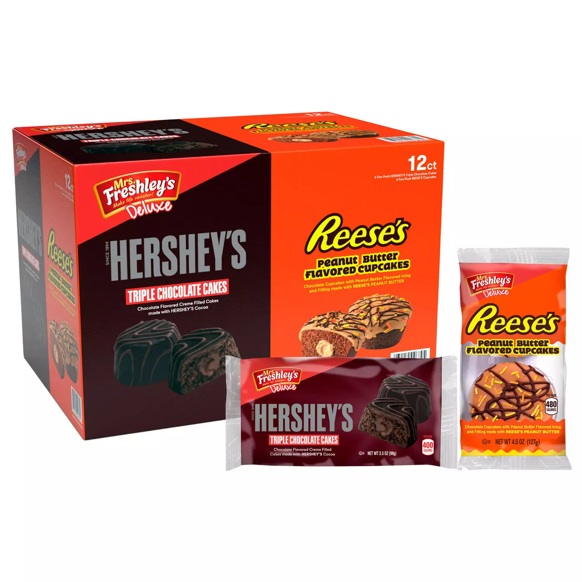 Mrs. Freshley's Deluxe Cupcakes Variety Pack, 48 oz