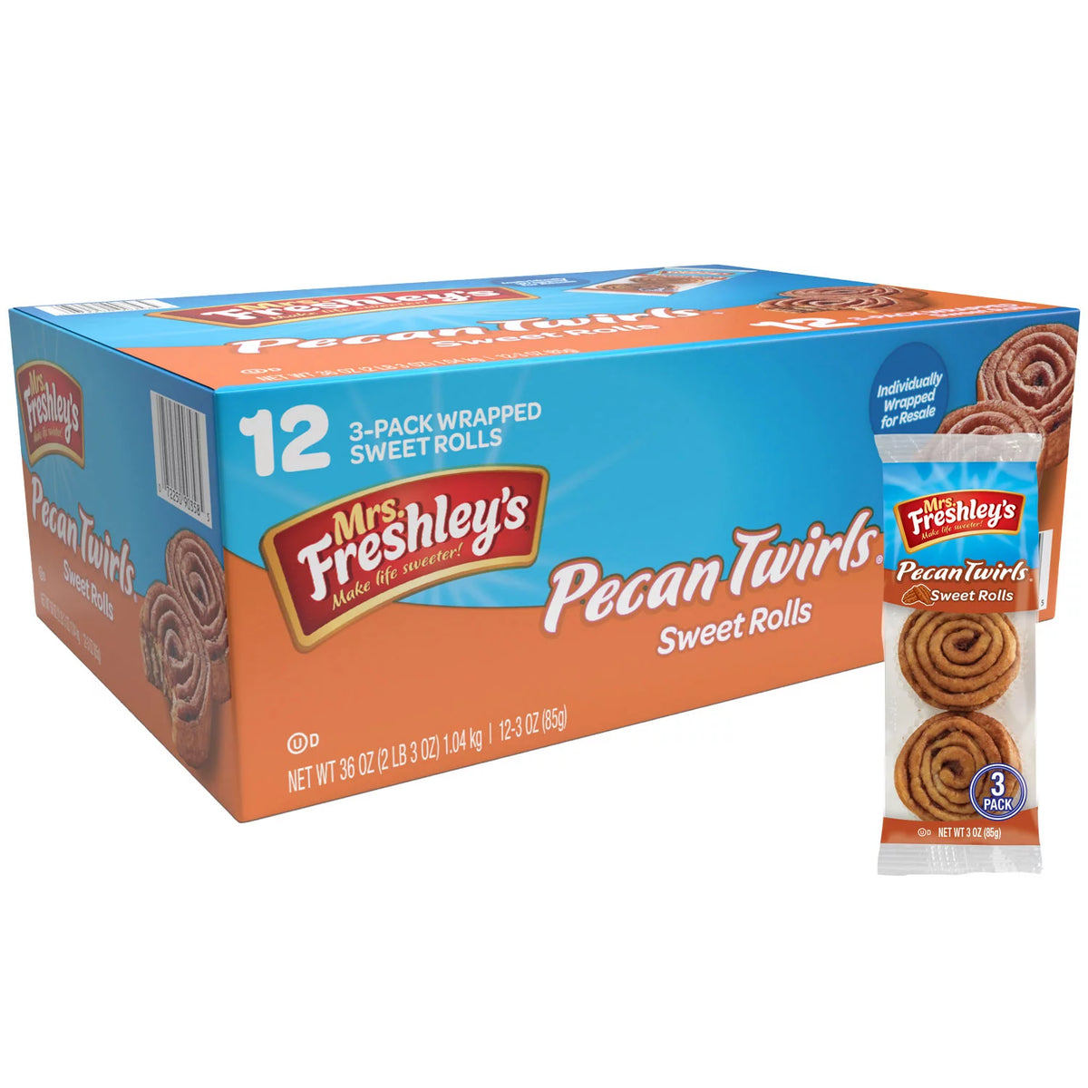 Mrs. Freshley's Pecan Twirls Pack, 12 ea