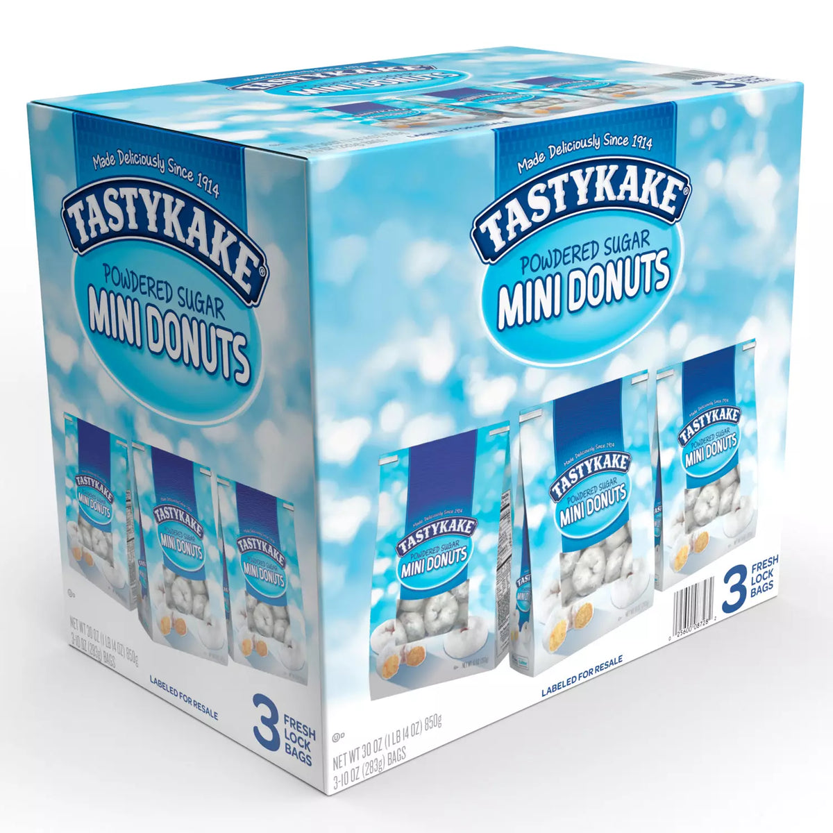 Tastykake Powdered Sugar Mini Donut Bag Pack, 3 ea
