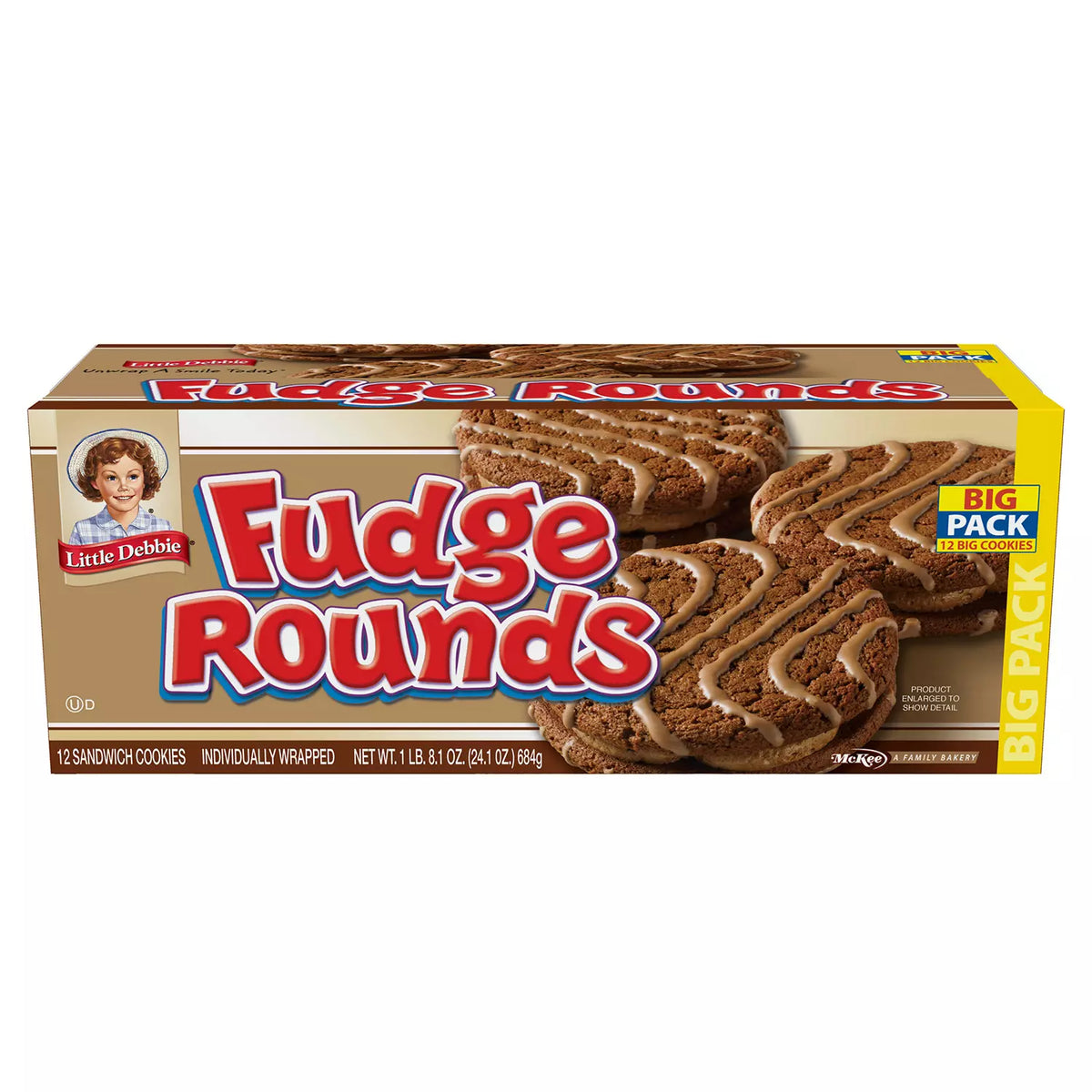 Little Debbie Fudge Rounds Pack, 12 ea