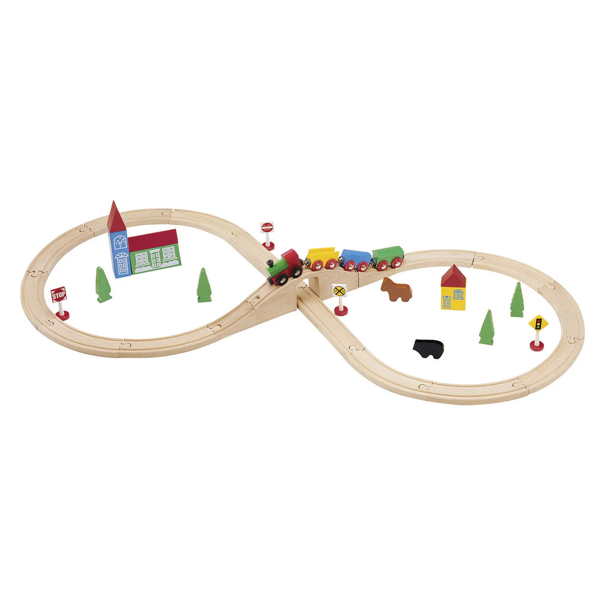 Maxim Enterprise Wooden Train Set, 37 Piece Set, 1 ea