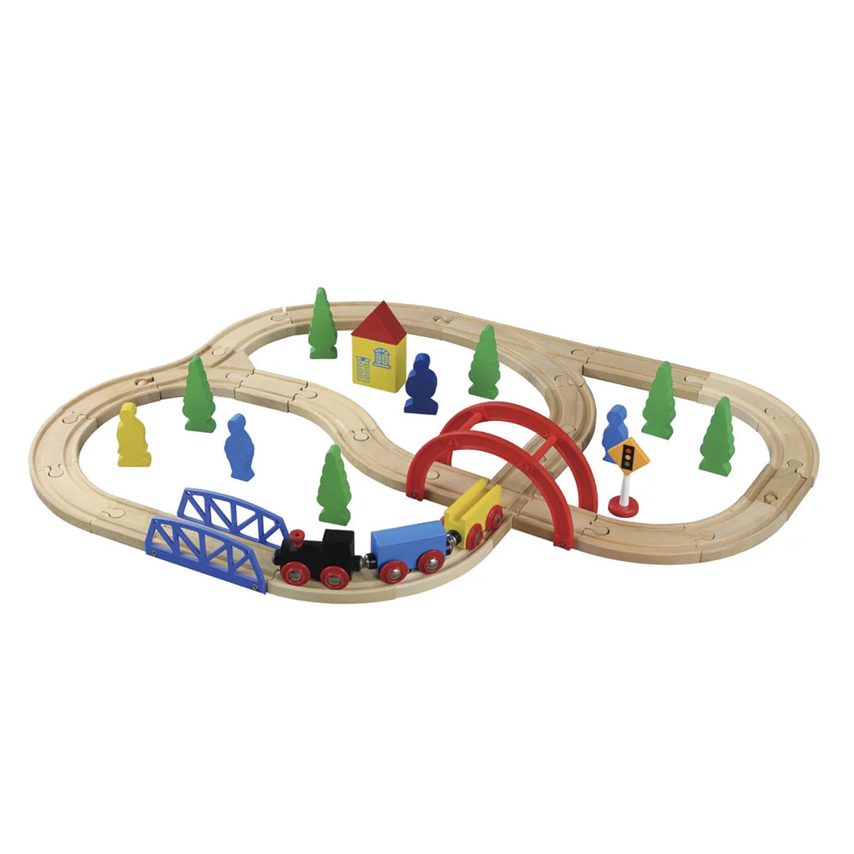 Maxim Enterprise Wooden Train Set With 40 Pieces, 1 ea