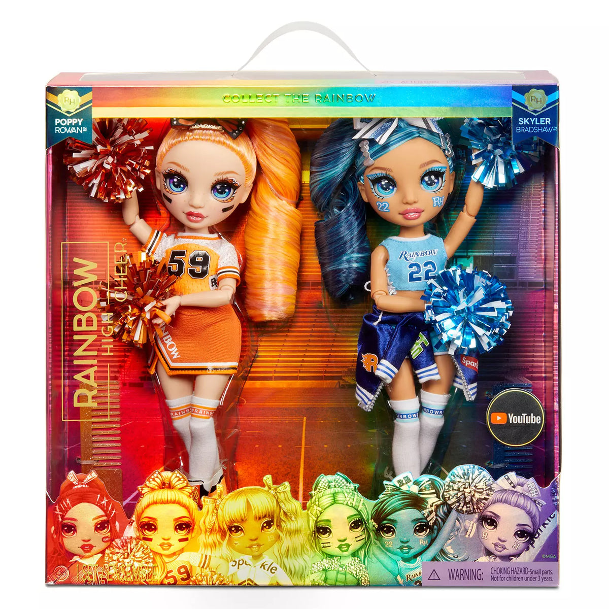 Rainbow High Cheer Dolls Twin Pack, Poppy Rowan and Skyler Bradshaw, 1 ea