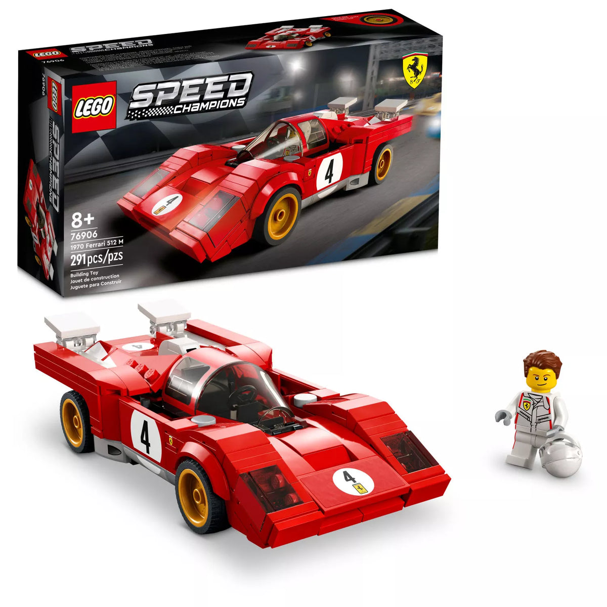 Lego Speed Champions 1970 Ferrari Building Kit With 291 Pieces, 1 ea