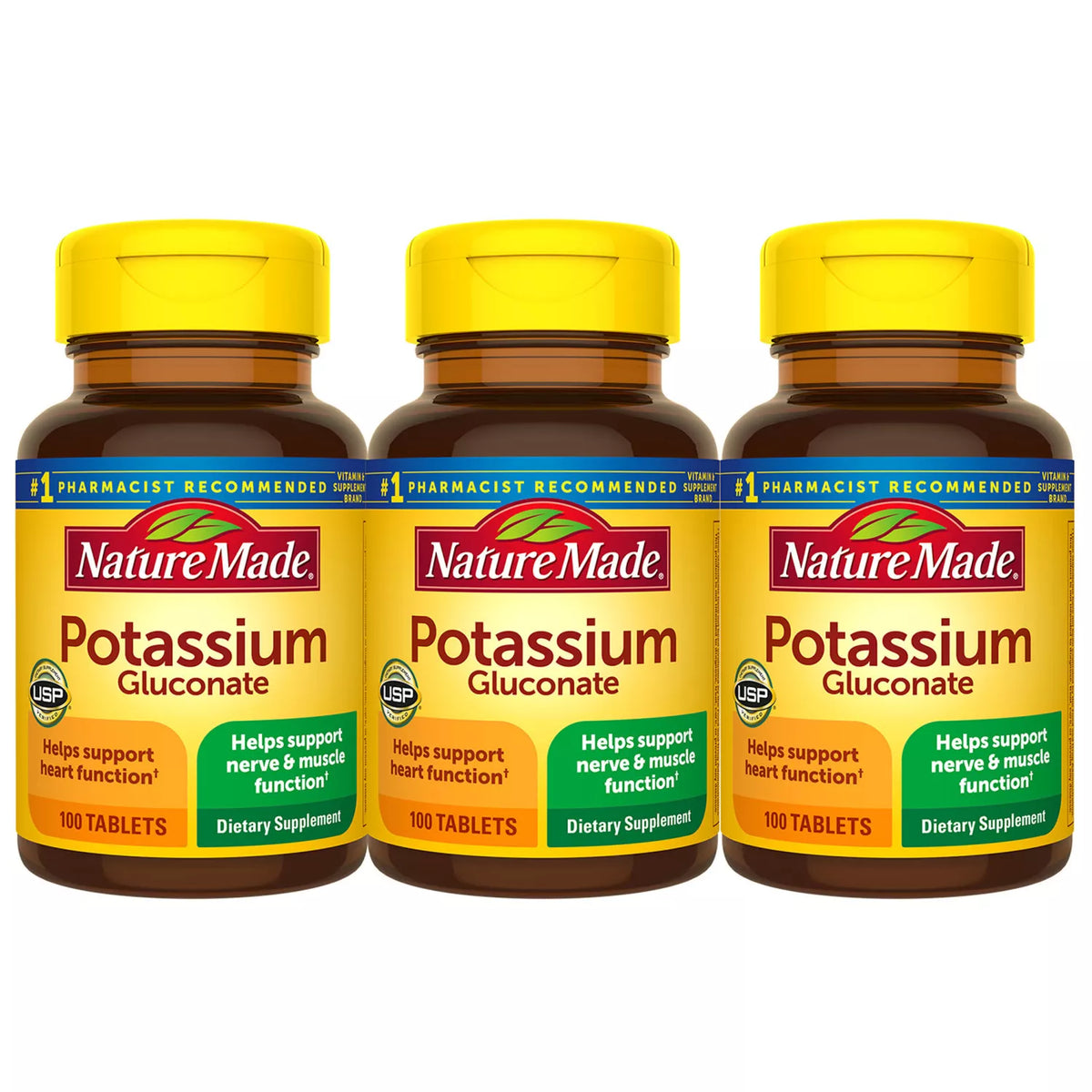Nature Made Potassium Gluconate 550 mg Tablets, 3 ea