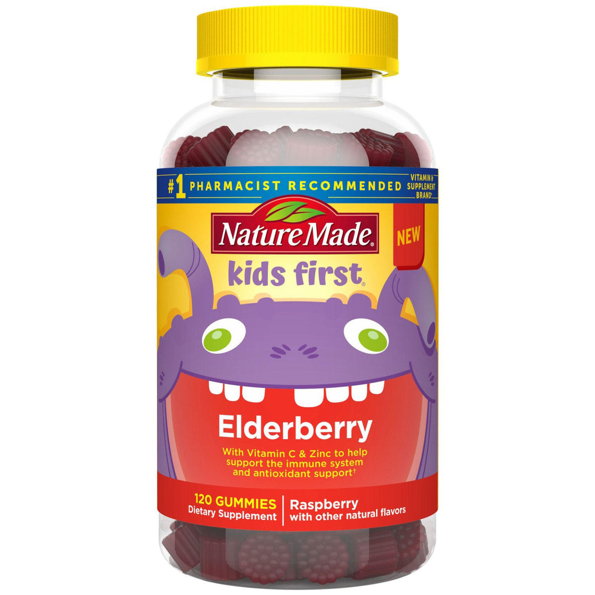 Nature Made Kids First Elderberry Gummies with Vitamin C and Zinc, 120 ea