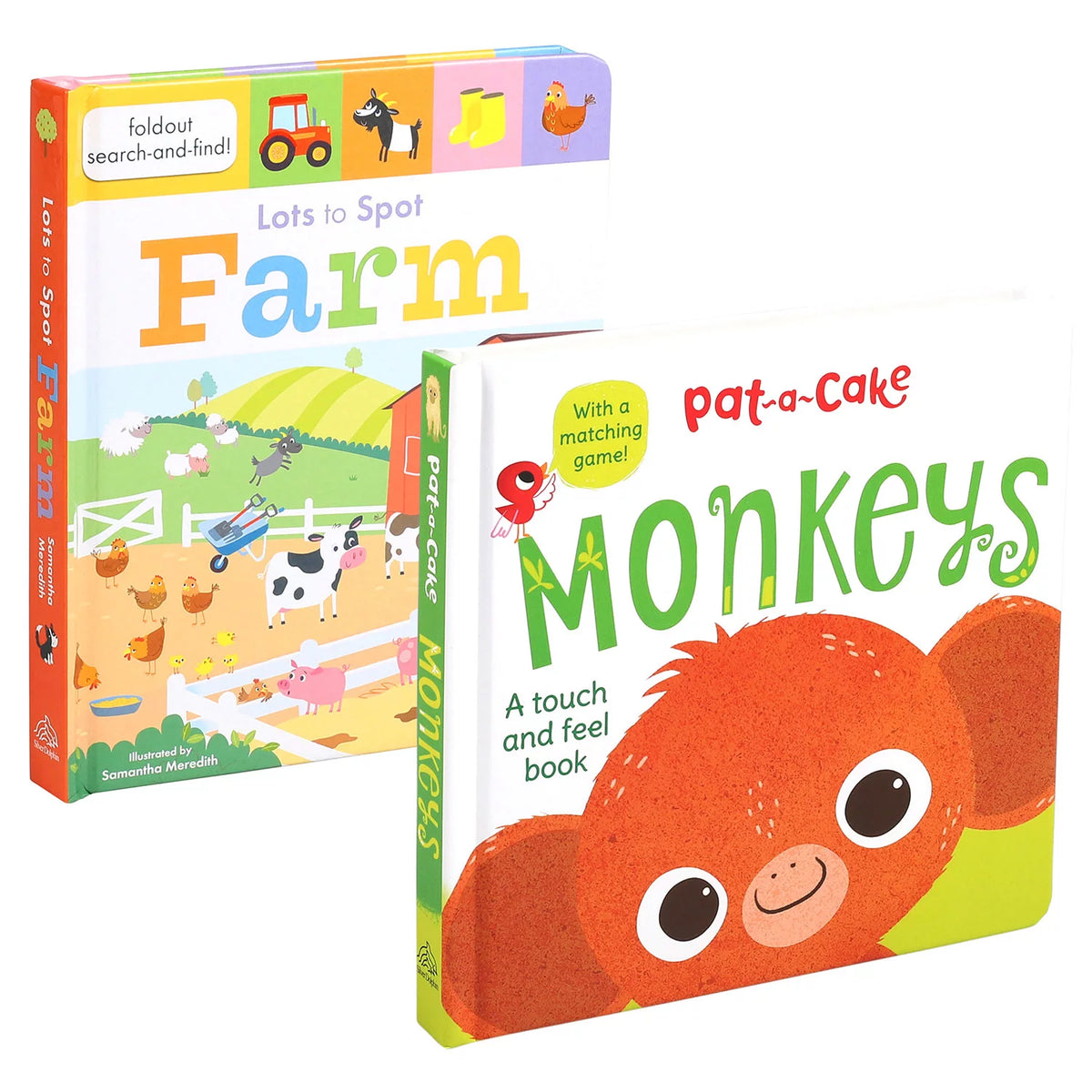 Lots to Spot: Farm & Pat-a-Cake: Monkeys Book Bundle, 1 ea