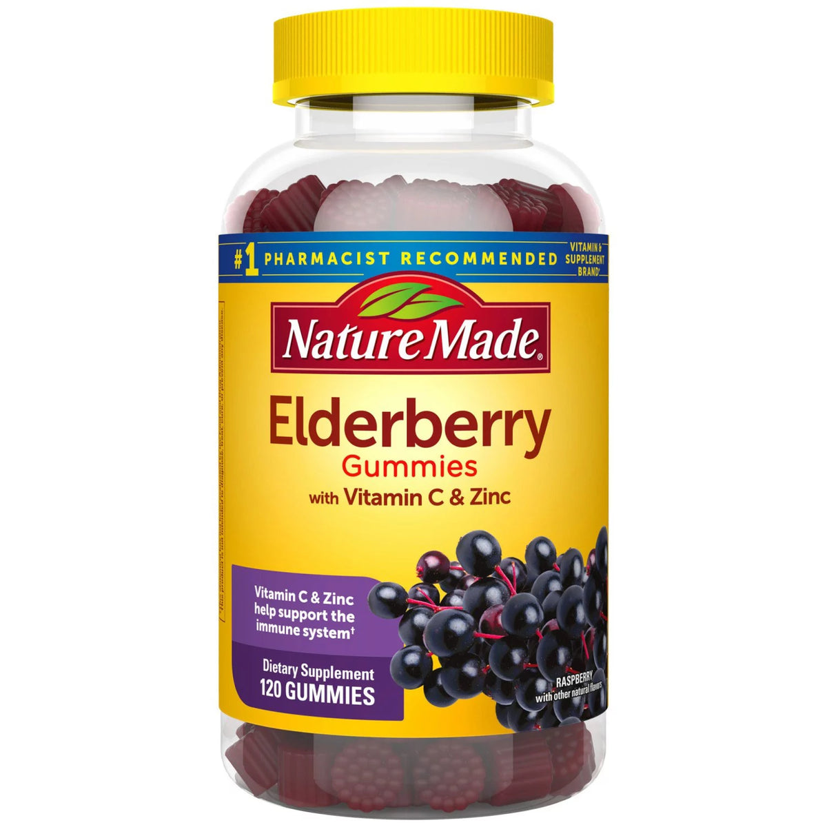 Nature Made Elderberry Gummies with Zinc and Vitamin C, 120 ea