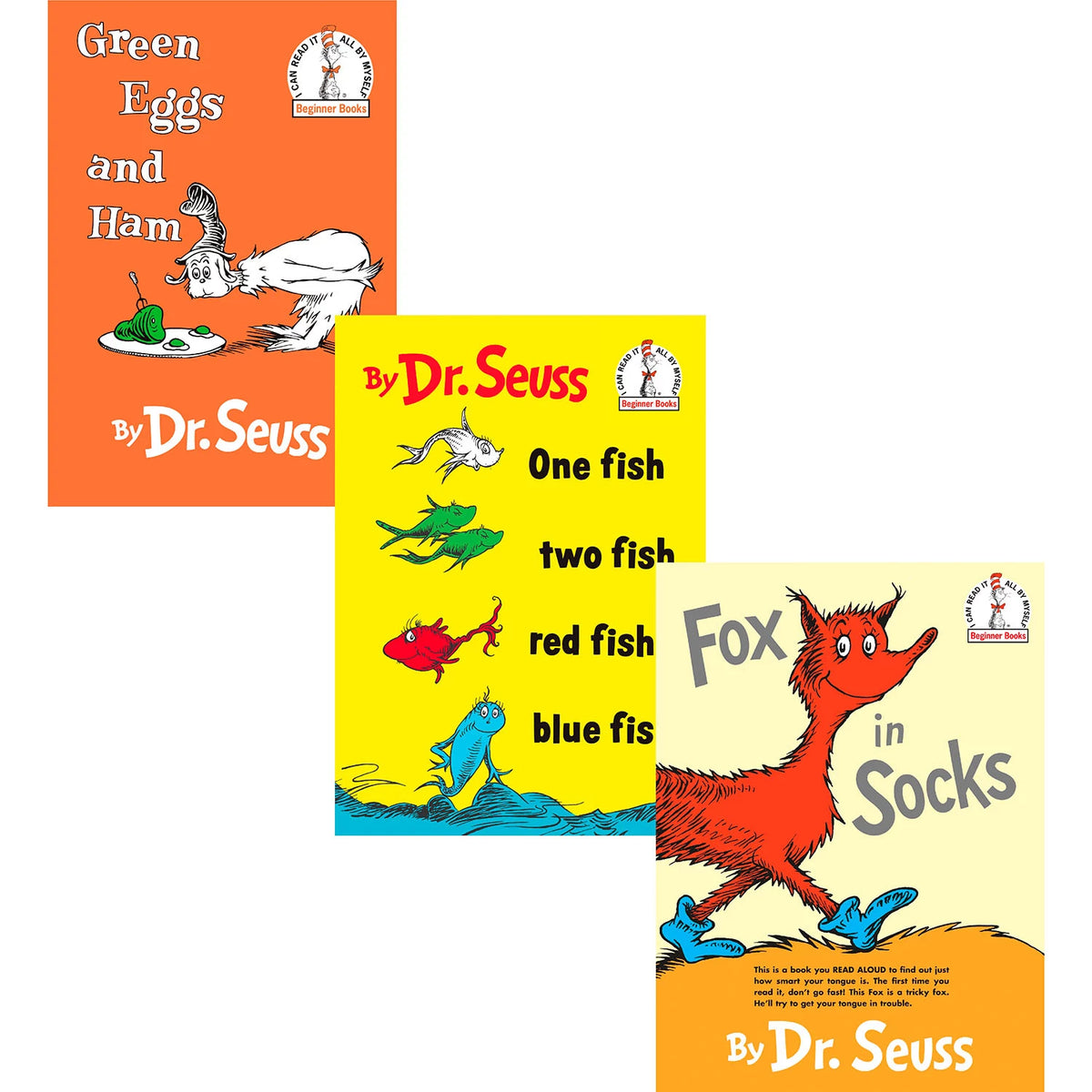 Dr. Seuss Book Pack, Green Eggs and Ham; One Fish Two Fish; And Fox in Socks, 1 ea