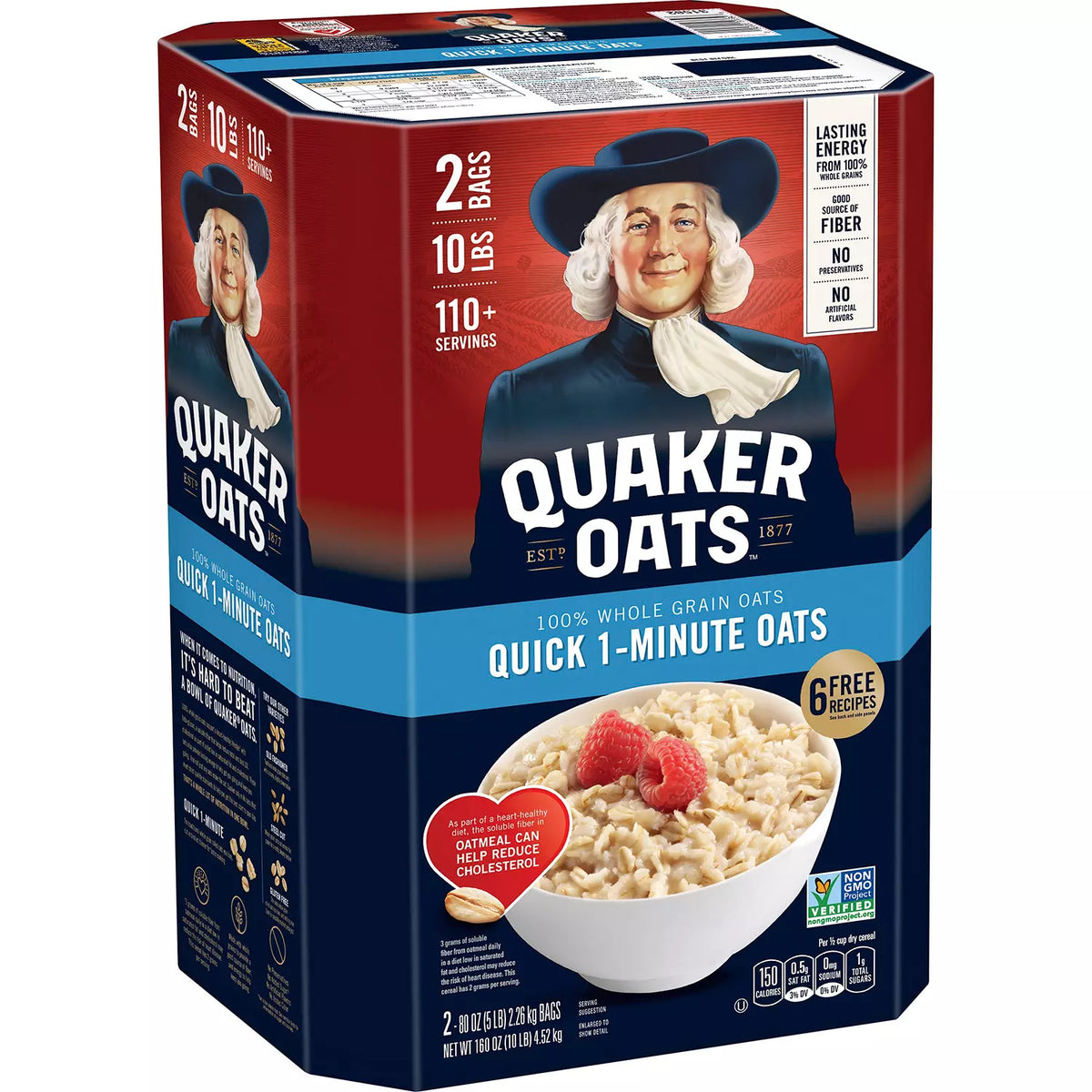 Quaker Quick 1-Minute Oats Pack, 2 ea