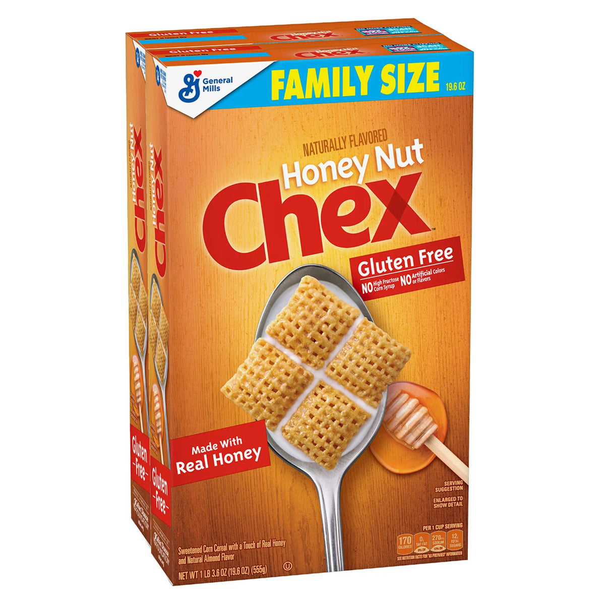 Chex Gluten Free Breakfast Cereal, Honey Nut, 2 ea