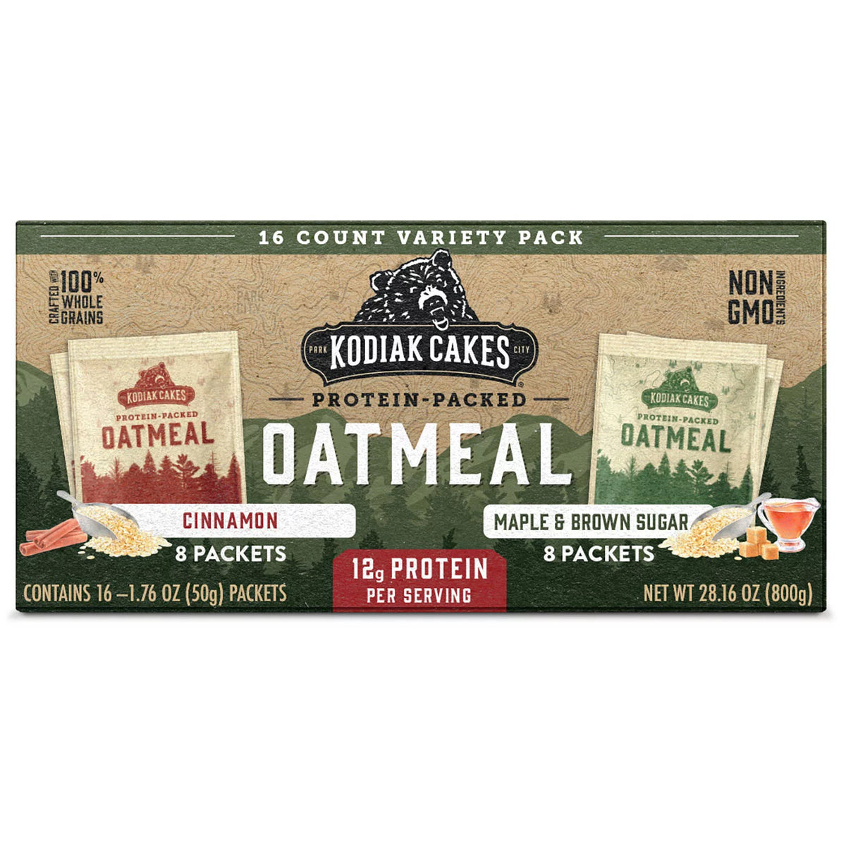 Kodiak Cakes Protein Packed Oatmeal Variety Pack, 16 ea