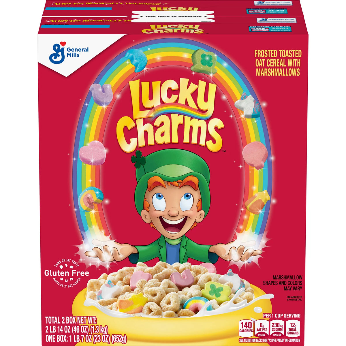 Lucky Charms Gluten-Free Marshmallow Cereal Pack, 2 ea