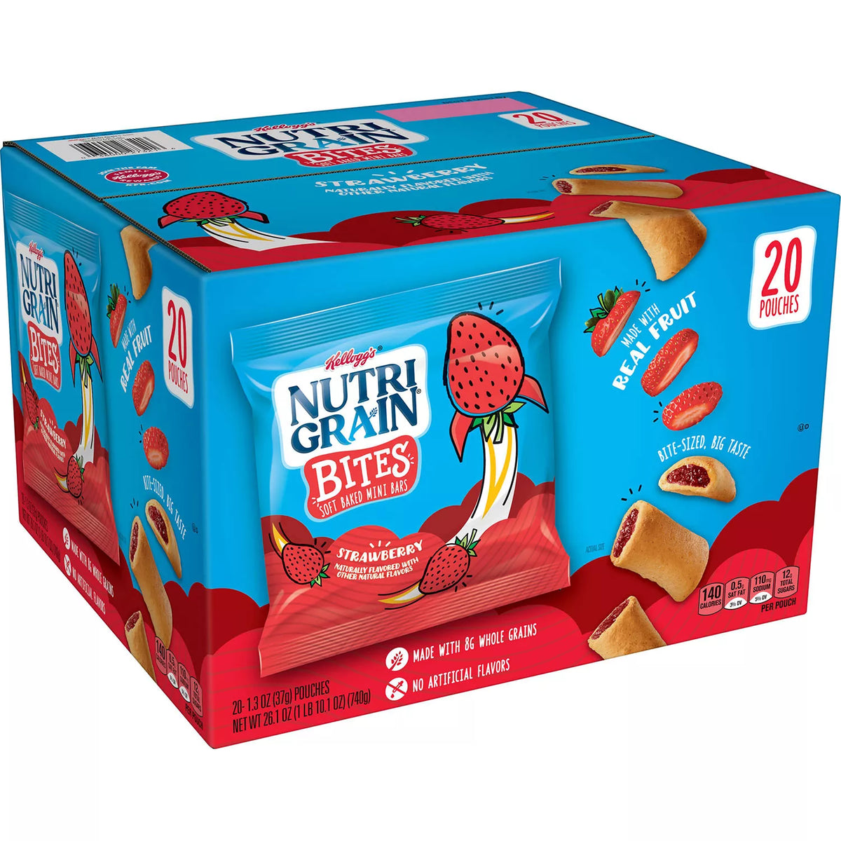 Nutri-Grain Mini Breakfast Cereal Bars, Strawberry, 20 ea