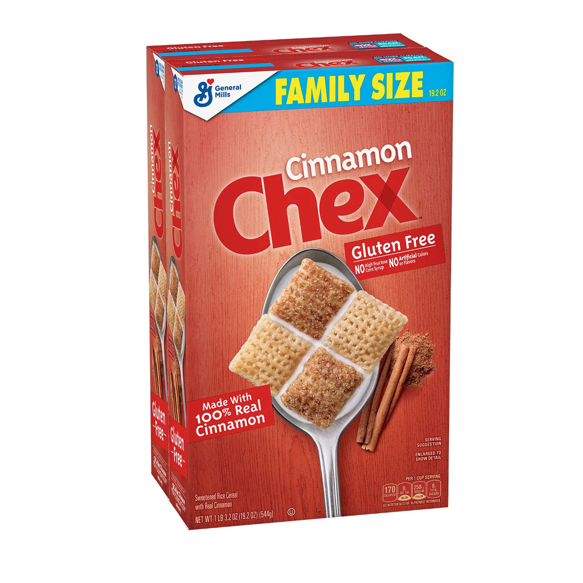 Chex Gluten-Free Breakfast Cereal, Cinnamon, 2 ea