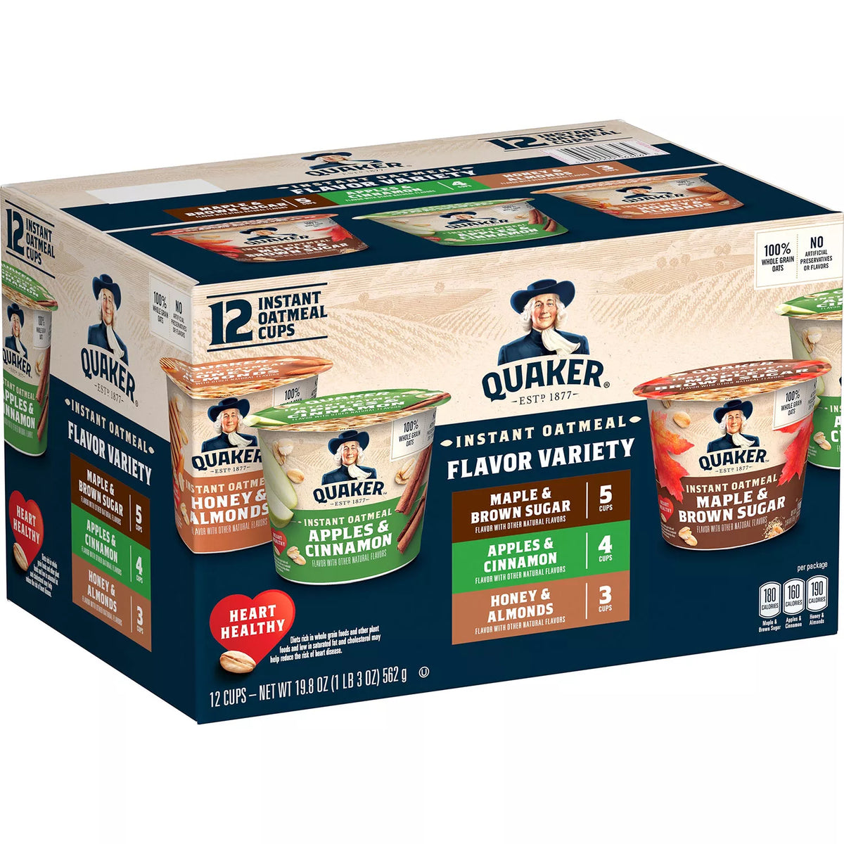 Quaker Instant Oatmeal Express Cup Variety Pack, 12 ea