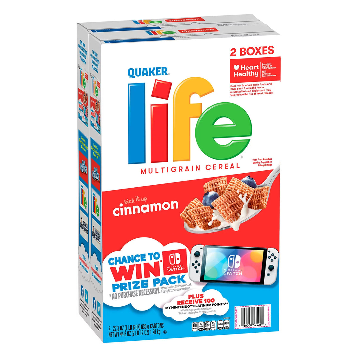 Quaker Life Multigrain Cereal, Cinnamon, 2 ea