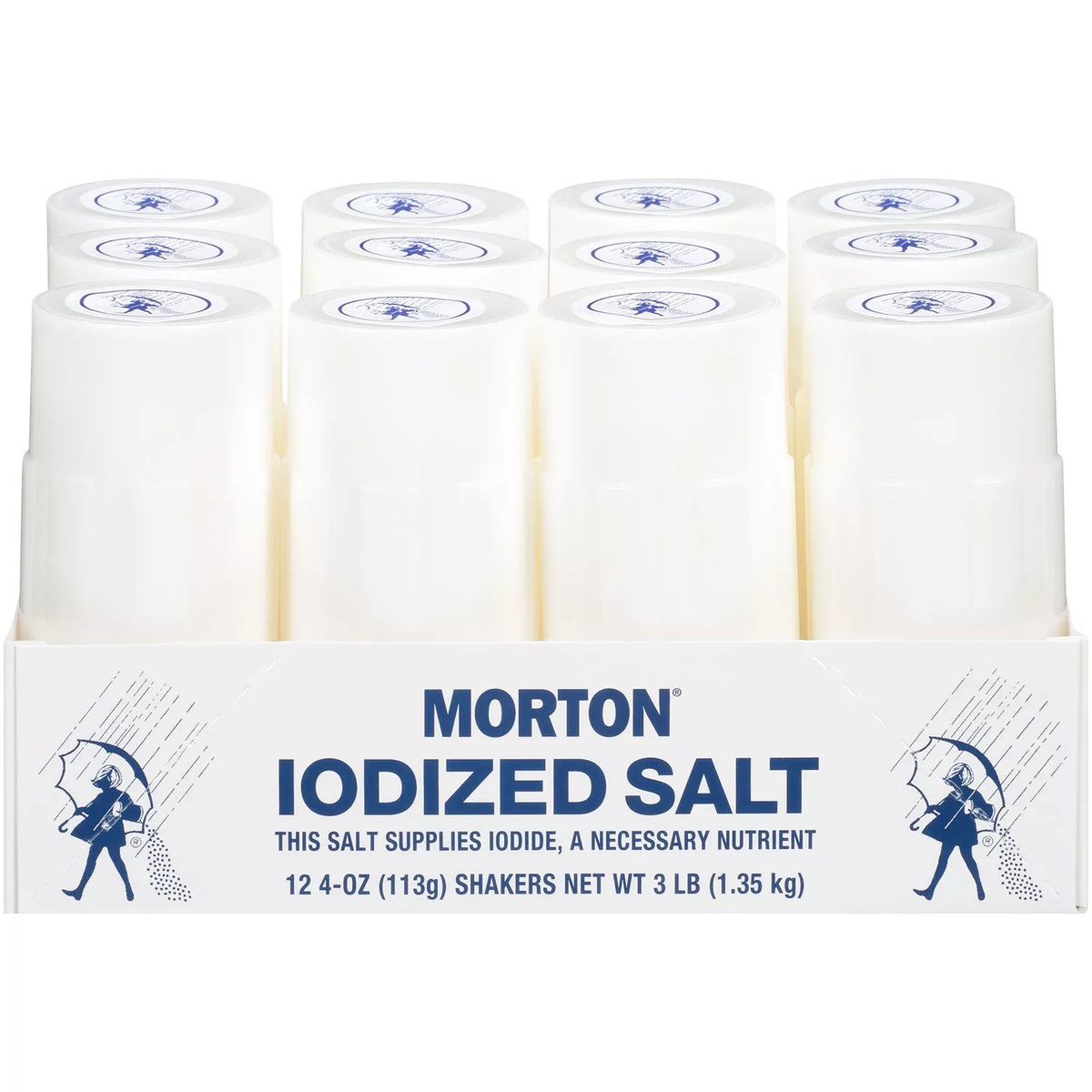 Morton Iodized Salt Shakers, 12 ea