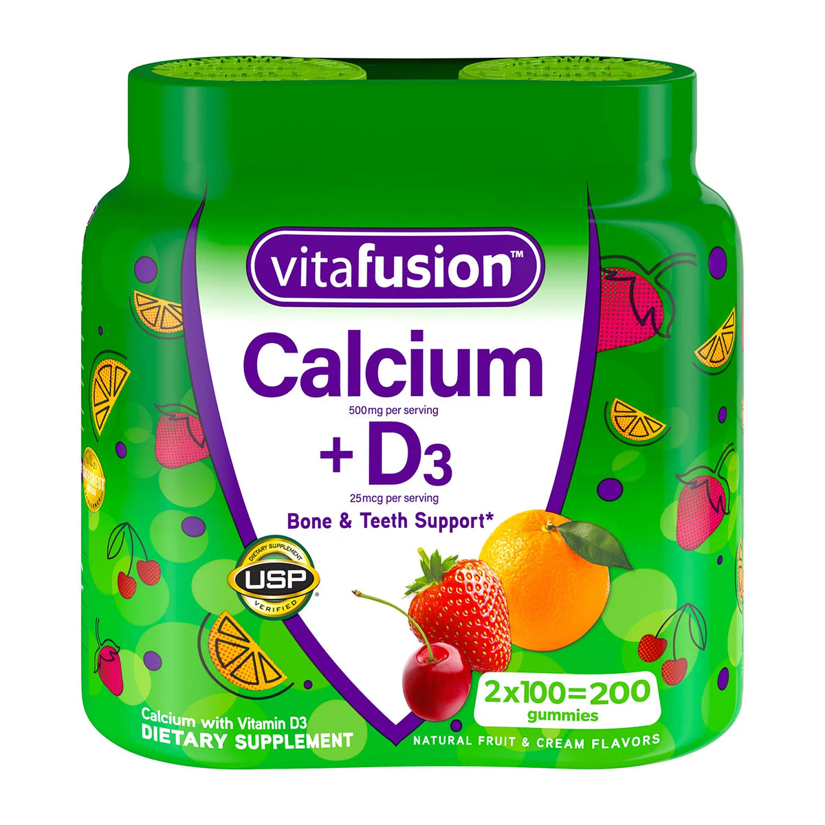 Vitafusion Calcium + D3 Gummies Pack, 200 ea