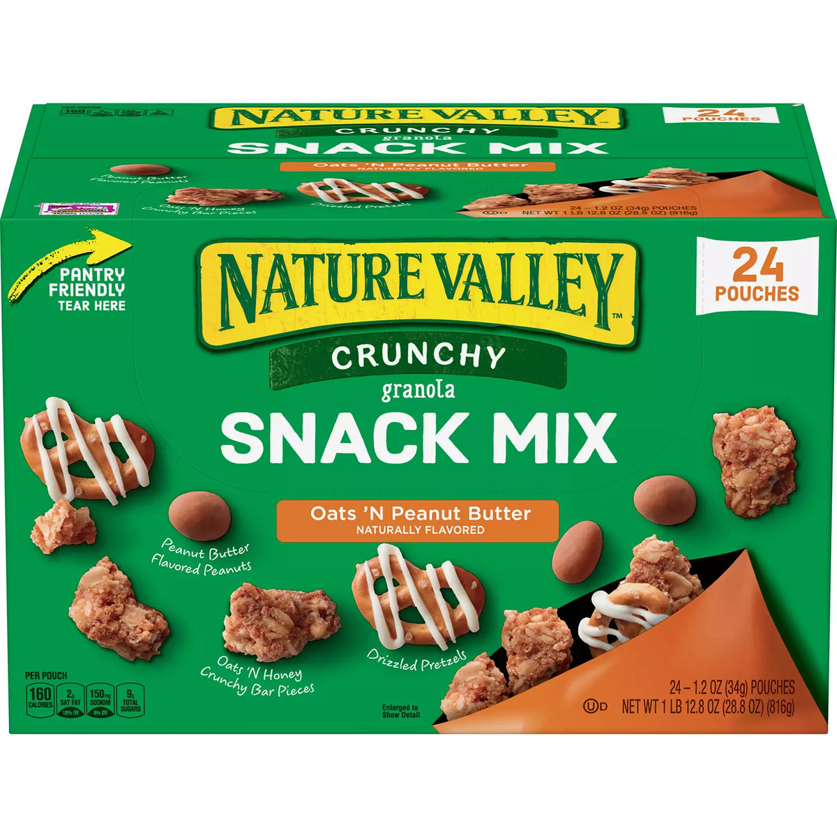 Nature Valley Crunchy Granola Snack Mix Oats 'N Peanut Butter, 24 ea