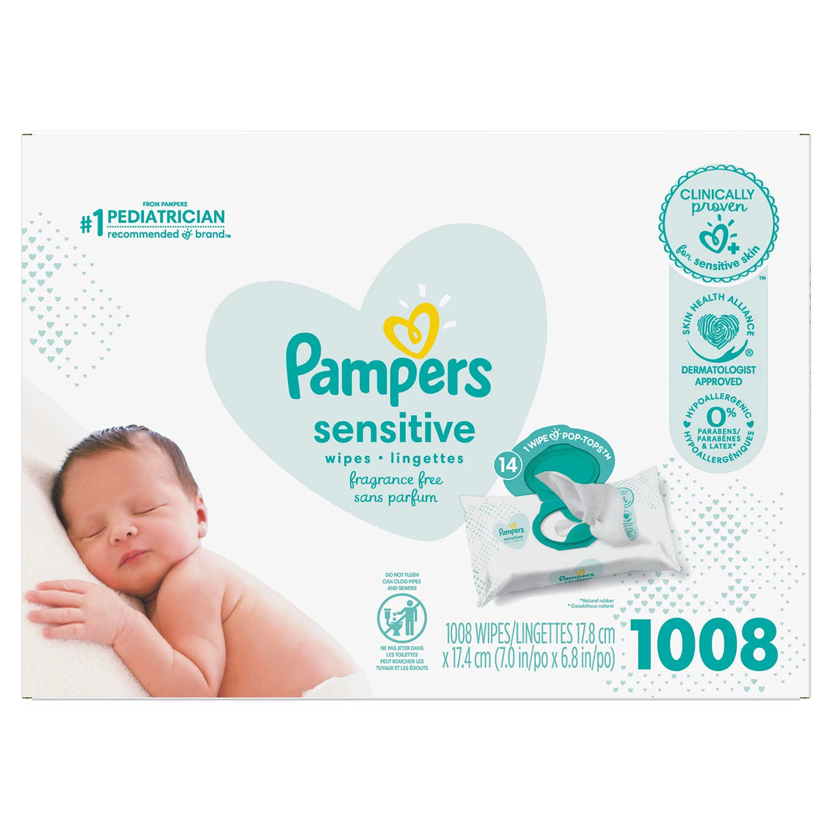 Pampers Baby Wipes Pack, Sensitive Perfume Free, 1008 Wipes