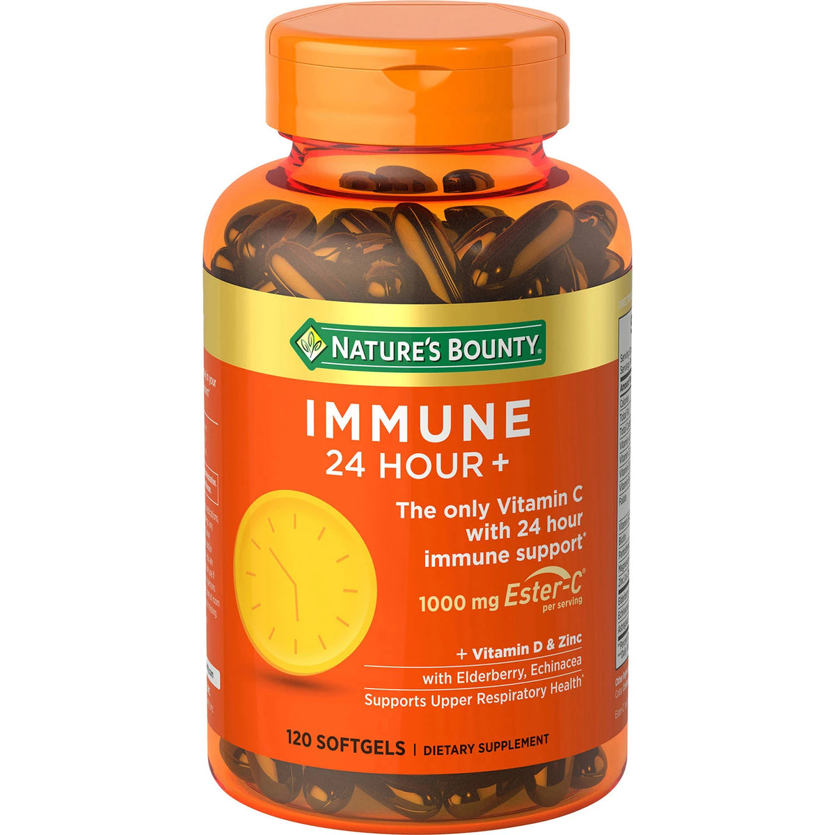 Nature’s Bounty Immune 24 Hour + Immune Support Softgels With Vitamin C, 120 ea